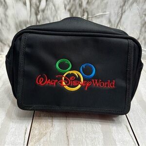 Disney World Park Black Nylon Embroidered Fanny Pack Adjustable Strap Travel Fun